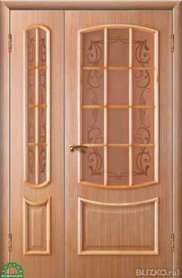 Межкомнатная дверь Зодчий "Ника", остекленная, с решеткой, шпон натуральный