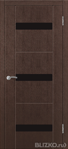 Межкомнатная дверь Зодчий "Симпл 4", стекло лакобель черное, ПВХ венге