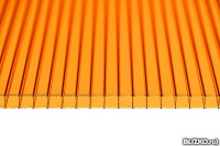 Поликарбонат сотовый 6 мм оранжевый 2,1х12м, УФ-защита, 10 лет гар., Кронос