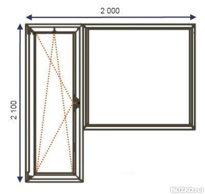 Балконный блок 2000х2100 мм,