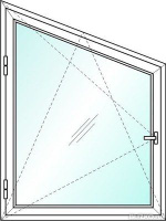 Окно одностворчатое поворотно-откидное 1000х1000 мм трехкамерное