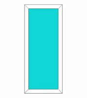 Балконное окно 700х1400 мм, 3-камерный профиль