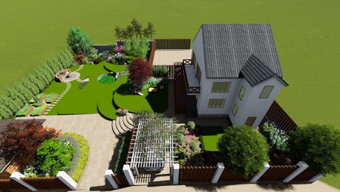Ландшафтное проектирование загородного дома.