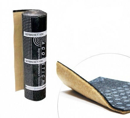Гидро-звукоизоляционный материал для пола Шуманет 100-Комби 5 мм, 10х1м