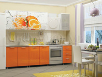 Кухня с фотопечатью 2,0 м стекло (рифленое) (апельсин)