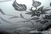 Натяжной потолок с фотопечатью серый