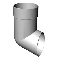 Колено трубы 45 градусов ПВХ, белый