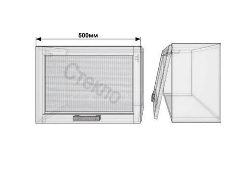 Кухонный навесной шкаф со стеклом газовка Гинза ШВГС50