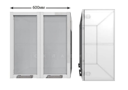 Кухонный навесной шкаф со стеклом Гинза ШВС60