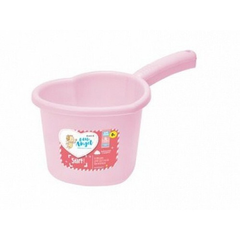Ковшик для детской ванночки Little Angel Start 1,5л розовый пастельный