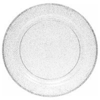 Florento Тарелки одноразовые пластиковые Блестки, 23 см, 3 шт., серебро