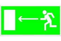 Знак Е 04 Направление к эвакуационному выходу налево