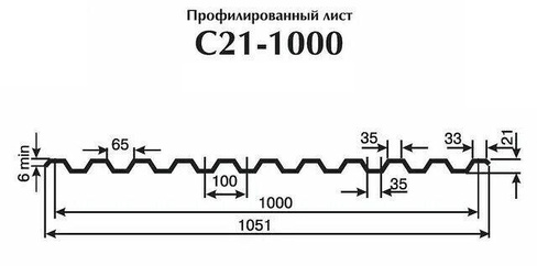 Профнастил С21 0,4мм красный (3005, 3011)