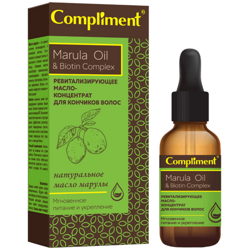 Масло-концентрат для кончиков волос Marula Oil&Biotin, 25мл, Compliment COMPLIMENT