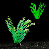 Растение искусственное аквариумное, светящееся, 18 см, зеленое Пижон Аква