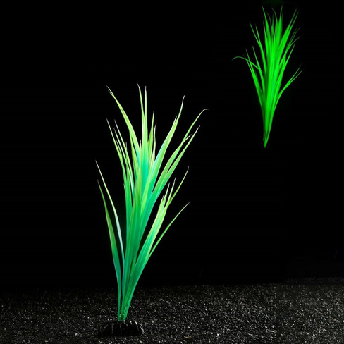 Растение искусственное аквариумное, светящееся, 30 см, зеленое Пижон Аква