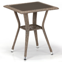 Плетеный стол T25-W56-50x50 Light brown Стол из иск. ротанга T25-W56-50x50 Light brown