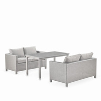 Обеденный комплект плетеной мебели с диванами T256C/S59C-W85 Latte Afina