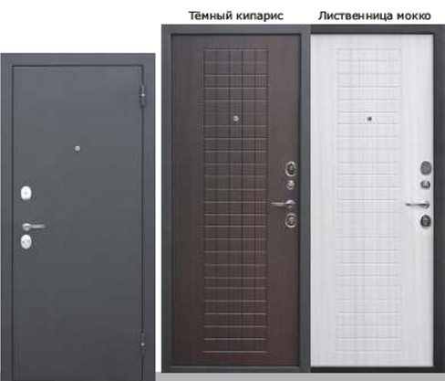 Дверь входная ГАРДА муар серый антрацит, полотно 6 см