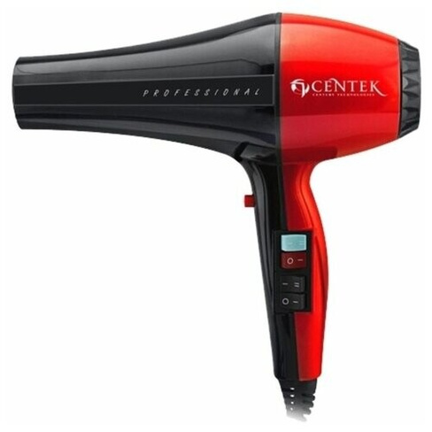 Centek Фен Centek CT-2225 Professional, 2200 Вт, 2 скорости, 3 температурных режима, чёрный/фуксия CENTEK