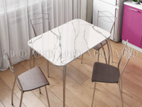 Стол обеденный прямоугольный 1000х670 (Мрамор белый)
