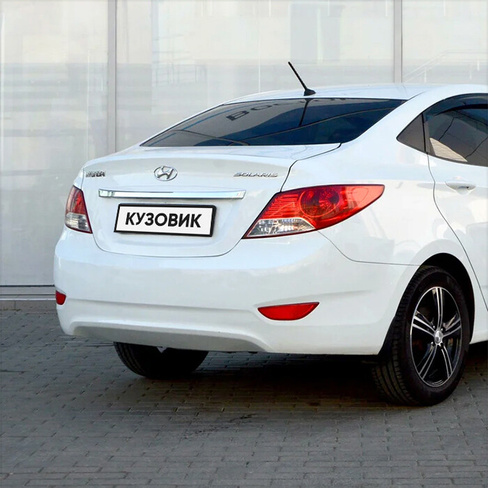 Бампер задний в цвет кузова Hyundai Solaris (2011-2014) седан PGU - WHITE CRYSTAL - Белый КУЗОВИК