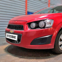 Бампер передний в цвет кузова Chevrolet Aveo T300 (2011-2015) GQV - Flame Red - Красный КУЗОВИК