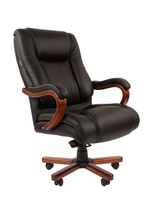 Офисное кресло Chairman 503 кожа черн.