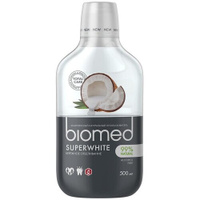 Biomed ополаскиватель для полости рта Superwhite Кокос антибактериальный бережное отбеливание, 500 мл, кокос, мультиколо