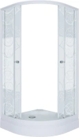 Душевой уголок Triton Стандарт 90х90 А с поддоном профиль белый стекло с узором