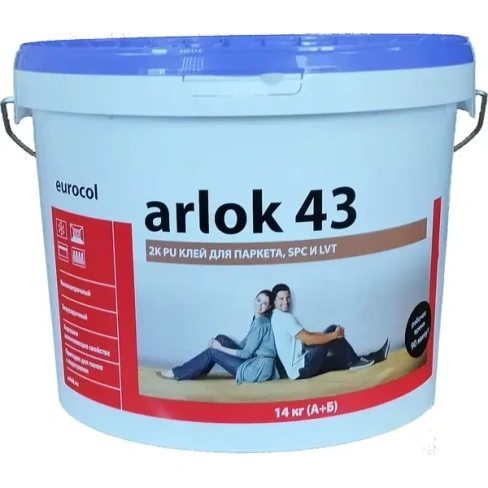 Клей для паркета/SPC/LVT Arlok43 двухкомпонентный 14кг Без бренда 44 Arlok 2К PU 14 кг.