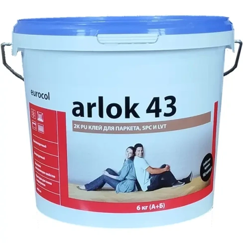 Клей для паркета/SPC/LVT Arlok43 двухкомпонентный 6кг Без бренда 43 Arlok 2К PU 6 кг.