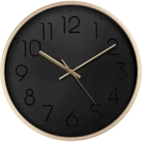 Часы настенные Troykatime круглые пластик цвет золотисто-черный бесшумные ø30 см TROYKATIME 76781786 GLAMOUR CORE