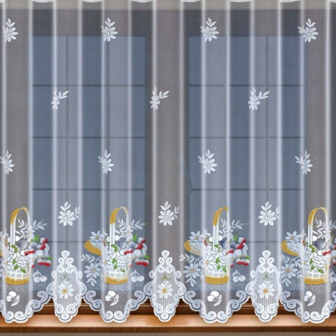 Классические шторы Корзинки с вишней цвет: белый (300х160 см - 1 шт)