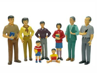 Семья азиатов 3 поколения (набор фигурок)