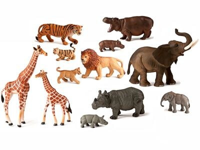 Животные Африки с детенышами (набор фигурок 12шт.)