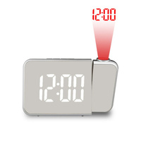 Часы - будильник электронные настольные с проекцией на потолок, календарем, 2ааа, usb No brand