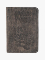Обложка для паспорта из натуральной кожи «Крейзи» серого цвета