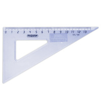 Треугольник пластиковый 30х13 см ПИФАГОР тонированный прозрачный 210617
