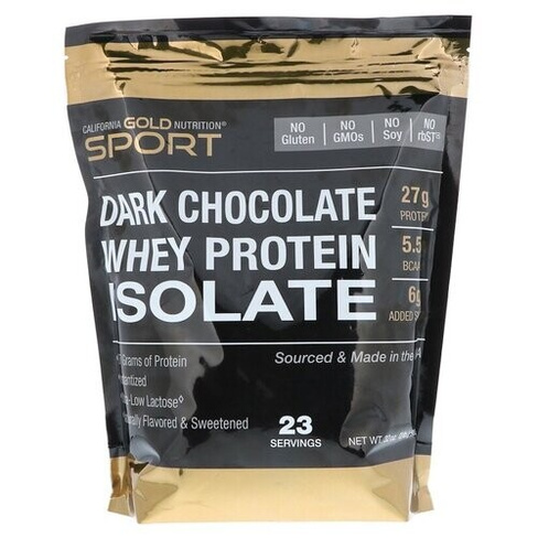 Протеин California Gold Nutrition Whey Protein Isolate, 908 гр., темный шоколад