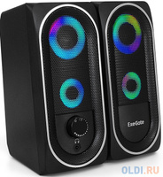 Акустическая система 2.0 ExeGate Accord 220 (питание USB, 2х3Вт (6Вт RMS), 60-20000Гц, цвет черный, RGB подсветка, Color