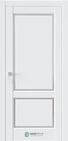 Дверь межкомнатная экошпон LVT 1 Белая, остекленная