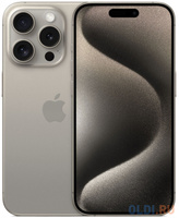 Смартфон Apple A3104 iPhone 15 Pro 128Gb титан моноблок 3G 4G 2Sim 6.1" 1179x2556 iOS 17 48Mpix 802.11 a/b/g/n/ac/ax NFC