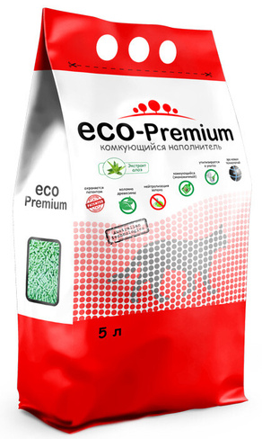 Наполнитель ECO Premium Алоэ комкующийся древесный алоэ 1,9кг 5 л