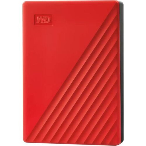 Внешний диск HDD WD My Passport WDBPKJ0050BRD-WESN, 5ТБ, красный