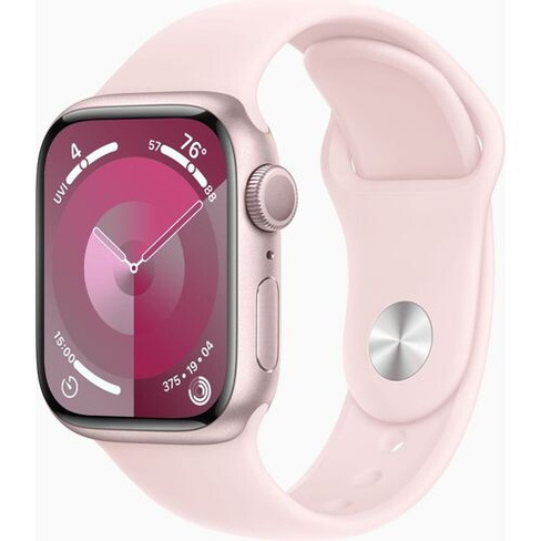 Смарт-часы Apple Watch Series 9 A2978, 41мм, светло-розовый/розовый [mr9n3ll/a]