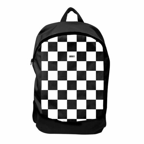 Рюкзак школьный текстильный Lucky, 46х30х10 см, вертикальный карман, цвет чёрный NAZAMOK