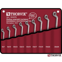 Набор ключей накидных изог. 75° "THORVIK" 6-24мм 9 предм. в чехле