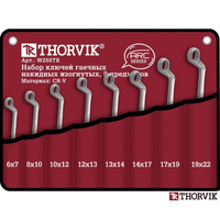 Набор ключей накидных изог. 75° "THORVIK" 6-22мм 8 предм. в чехле