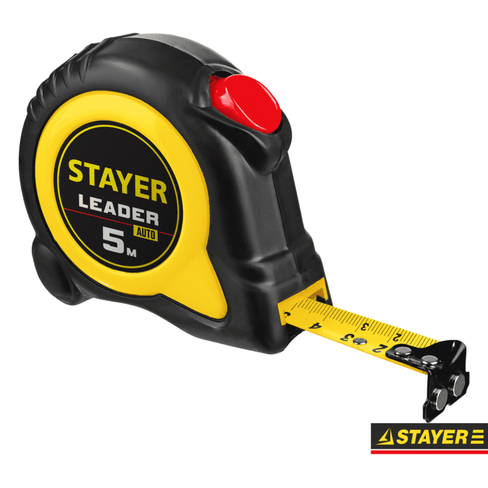 Рулетка "STAYER" LEADER 3м/16мм магнитная с автостопом